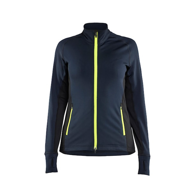 FLEECEJACKA 4745 2539 STRIKER DAM BLÅ/VARSELGUL XXL | Beijerbygg Byggmaterial